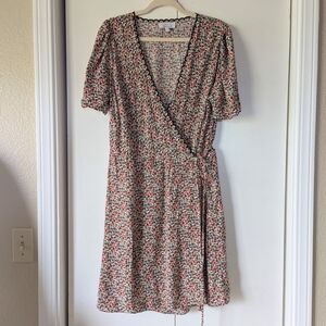 & Other Stories Floral Wrap Mini Dress